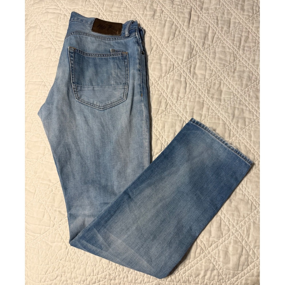 PRPS Goods & Co Demon Fit Light Wash Distressed Straight Leg Jeans Mens 32